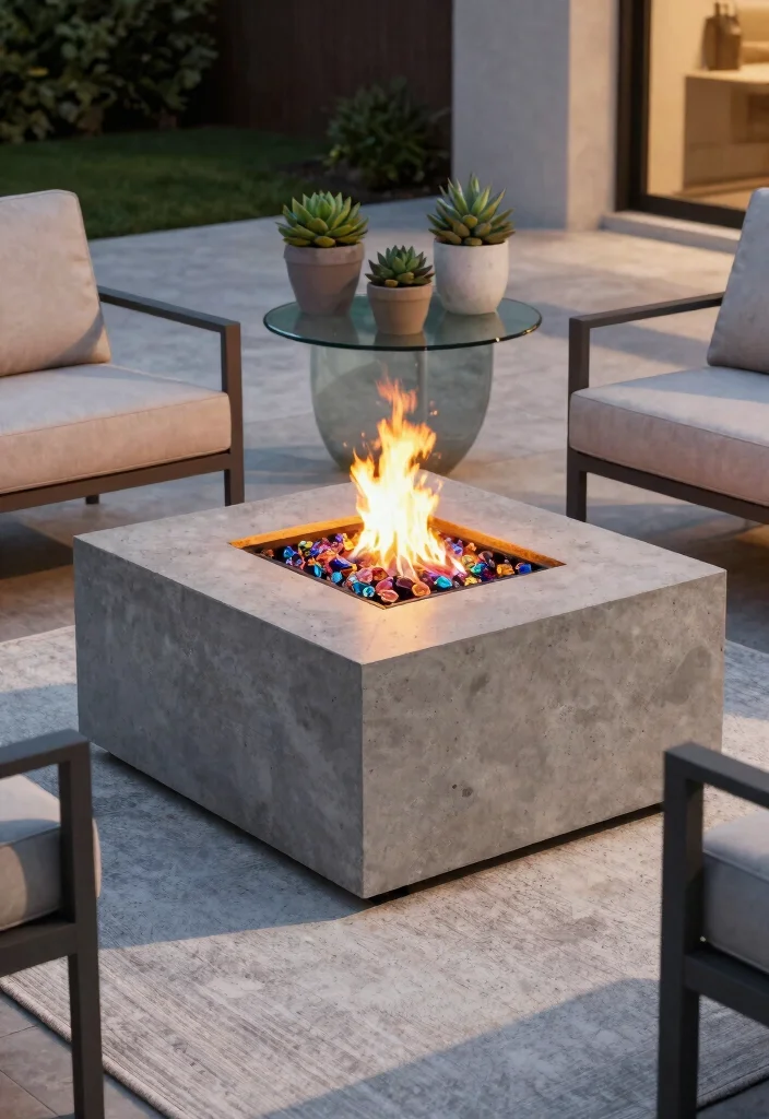 12 Inground Fire Pit Ideas That Stay Safe and Look Built-In - 2. Modern Concrete Fire Pit 1