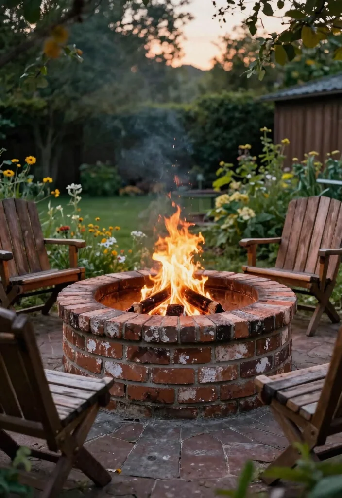 12 Inground Fire Pit Ideas That Stay Safe and Look Built-In - 3. Rustic Brick Fire Pit 1