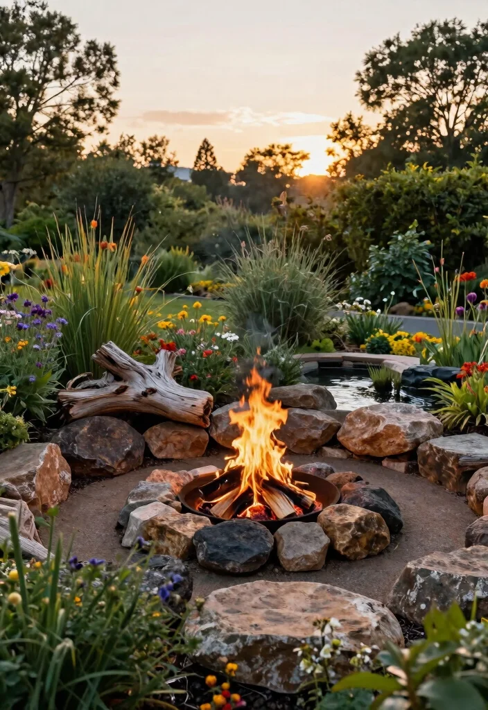12 Inground Fire Pit Ideas That Stay Safe and Look Built-In - 6. Nature-Inspired Fire Pit 1