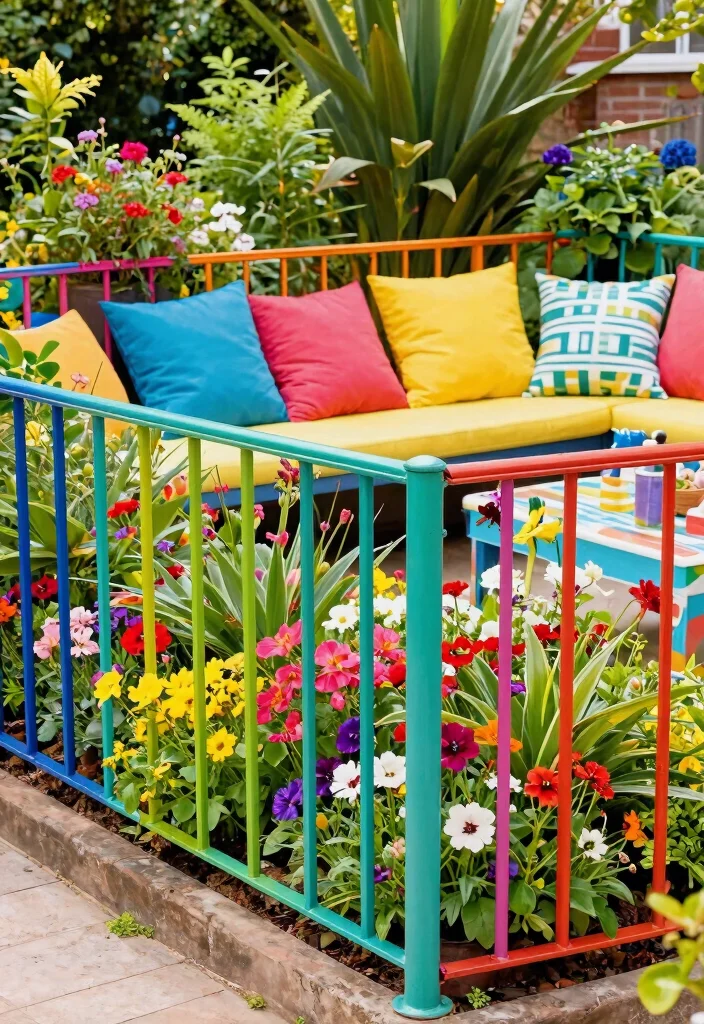 12 Iron Railings Outdoor Concepts That Don't Rust or Need Constant Paint - 10. Colorful Powder-Coated Iron Railings 1