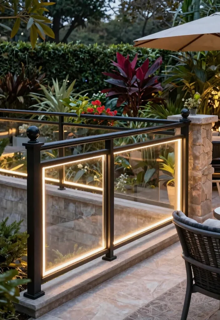 12 Iron Railings Outdoor Concepts That Don't Rust or Need Constant Paint - 8. Elegant Iron Railings with Glass Inserts 1