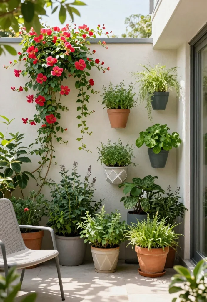 12 Mid Century Modern Terrace Ideas for Small Outdoor Spaces - 2. Embrace Vertical Gardening 1