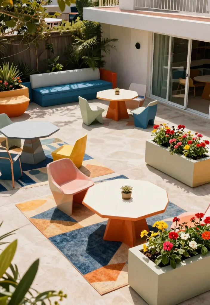 12 Mid Century Modern Terrace Ideas for Small Outdoor Spaces - 5. Play with Geometry 1