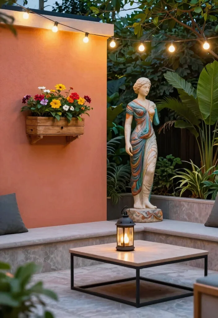 12 Mid Century Modern Terrace Ideas for Small Outdoor Spaces - 6. Add Artful Touches 1