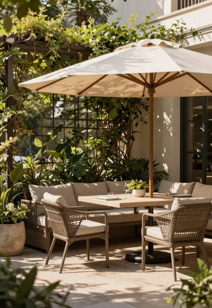 12 Mid Century Modern Terrace Ideas for Small Outdoor Spaces - 8. Optimize Shade with Style 1