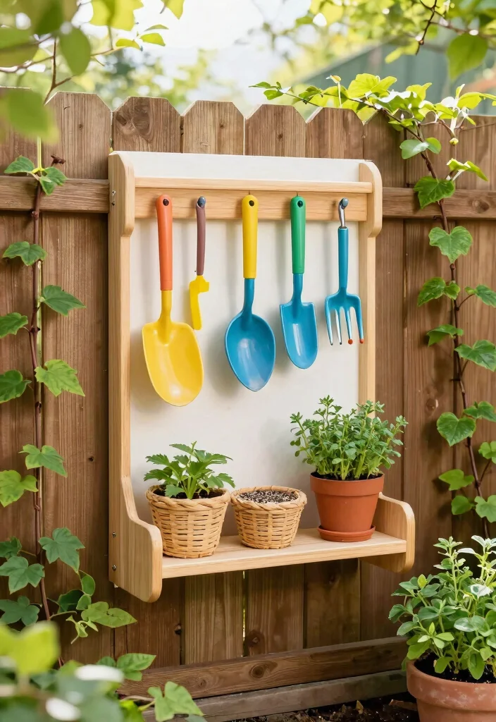 12 Outdoor Potting Bench Ideas That Keep All Your Tools in One Spot - 1. Vertical Wall-Mounted Potting Station 1