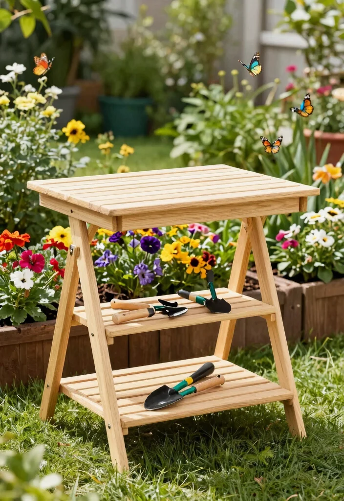 12 Outdoor Potting Bench Ideas That Keep All Your Tools in One Spot - 4. Foldable Potting Table 1