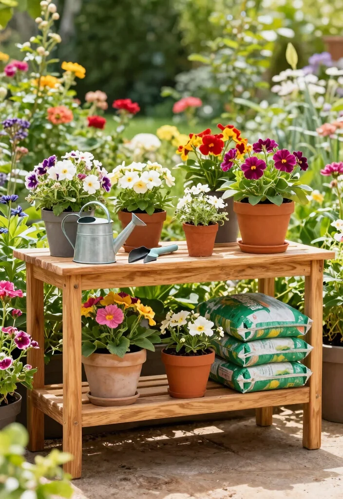 12 Outdoor Potting Bench Ideas That Keep All Your Tools in One Spot - 6. Two-Tier Potting Bench 1