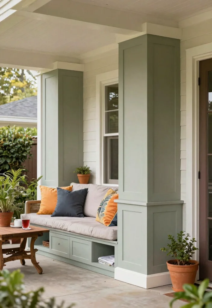12 Porch Post Wraps That Hide Damaged or Outdated Columns - 12. Functional Wraps with Storage 1