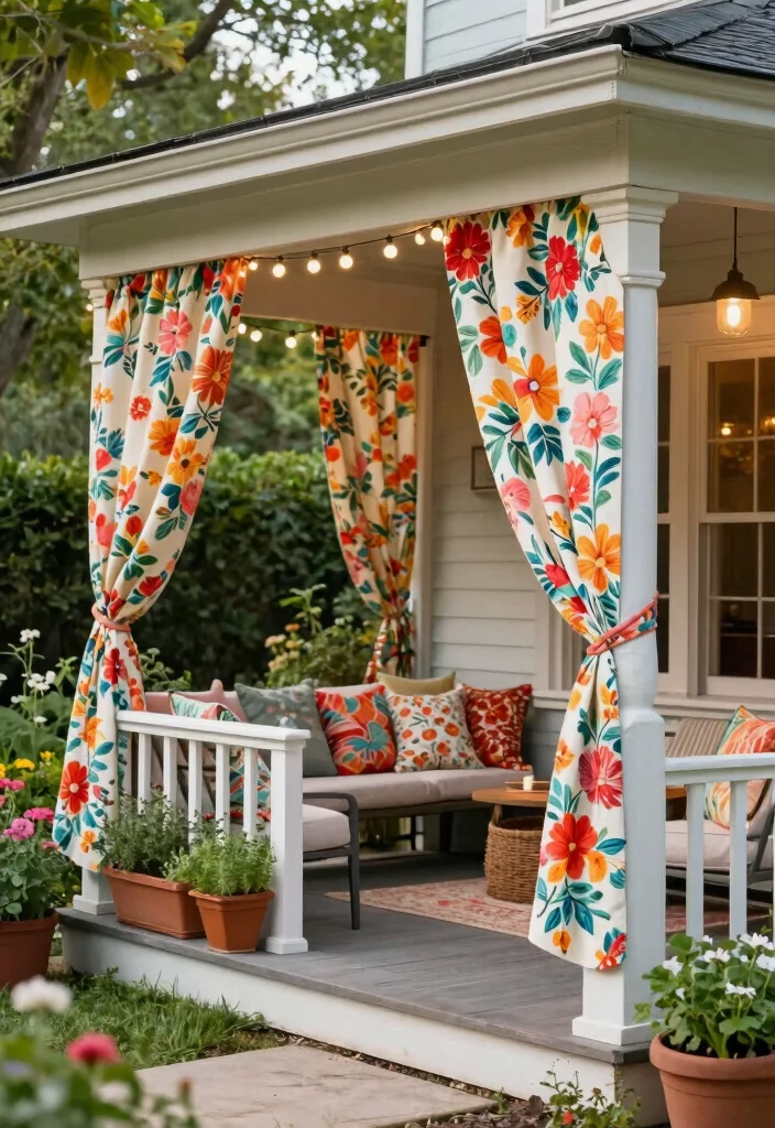 12 Porch Post Wraps That Hide Damaged or Outdated Columns - 4. Decorative Fabric Covers 1