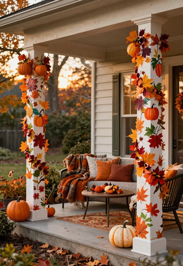 12 Porch Post Wraps That Hide Damaged or Outdated Columns - 9. Seasonal Wraps 1