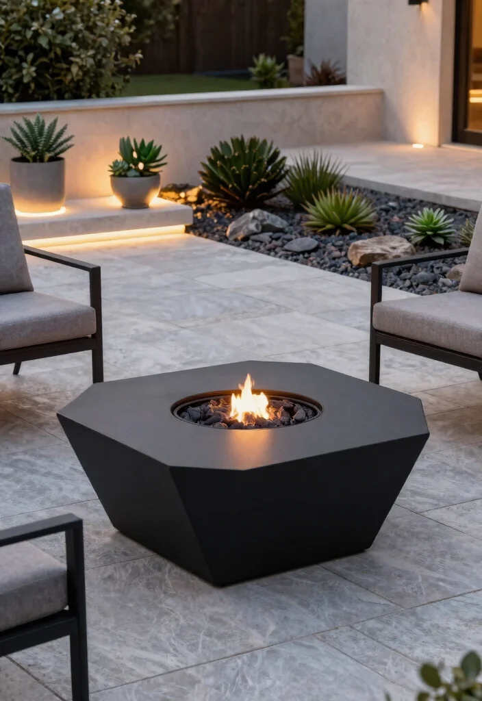 12 Propane Fire Pit Ideas That Light Instantly Without Smoke - 1. Modern Minimalist Charm 1