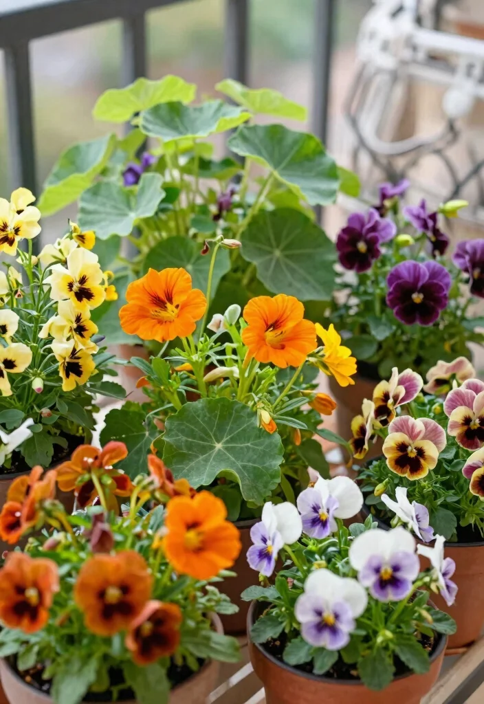 14 Balcony Garden Ideas Apartment Renters Can Install Without Drilling - 10. Edible Flowers 1