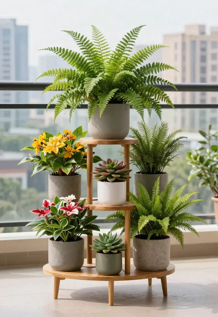 14 Balcony Garden Ideas Apartment Renters Can Install Without Drilling - 3. Plant Stands 1