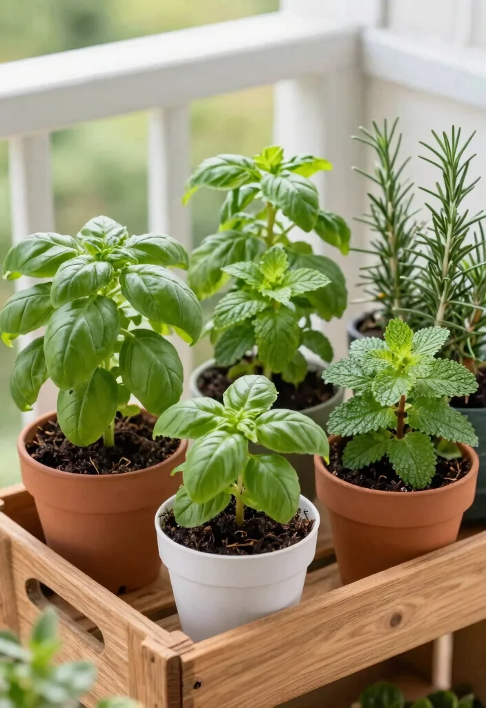 14 Balcony Garden Ideas Apartment Renters Can Install Without Drilling - 8. Miniature Herb Garden 1