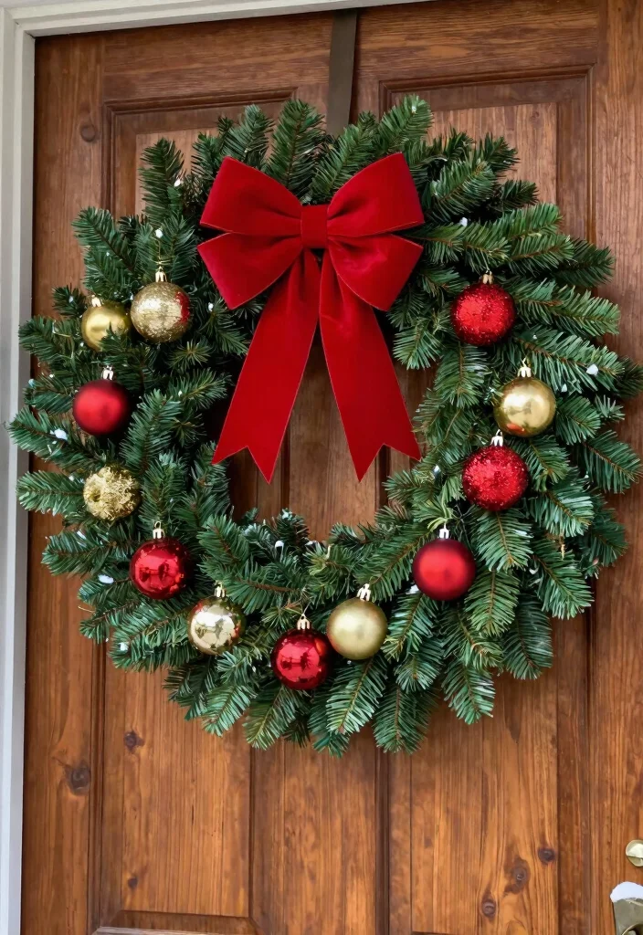 14 Front Porch Christmas Decor Ideas That Don't Blow Away in Wind - 1. Sturdy Holiday Wreaths 1