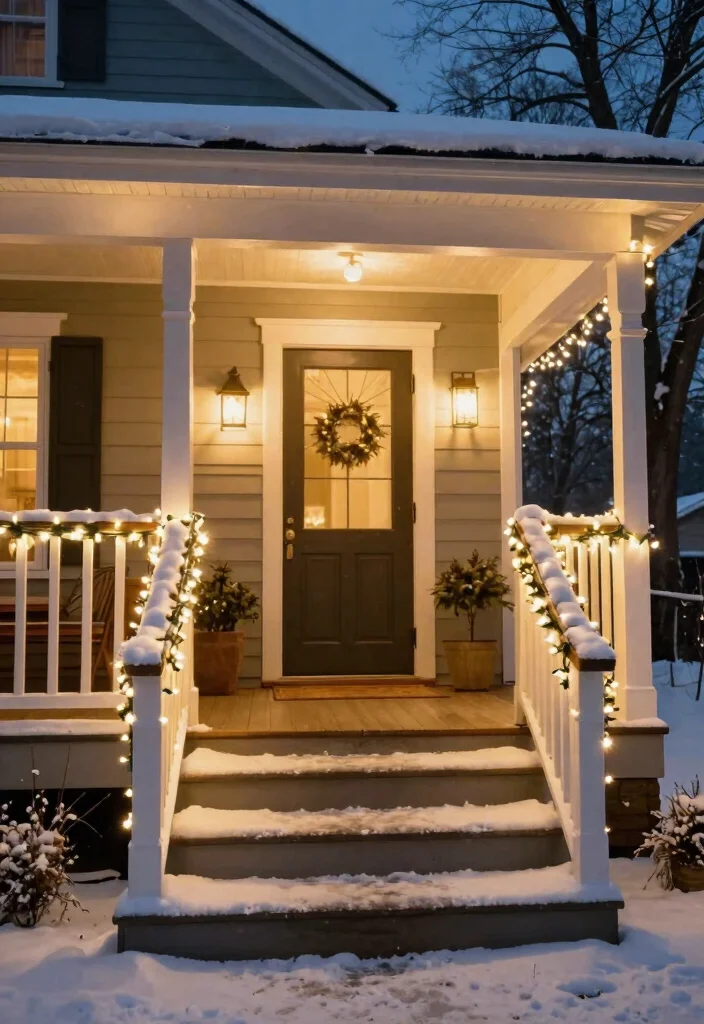 14 Front Porch Christmas Decor Ideas That Don't Blow Away in Wind - 5. Secure String Lights 1