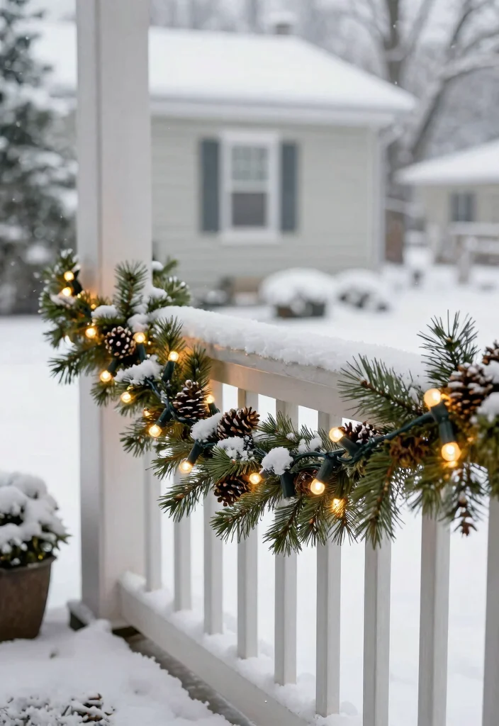14 Front Porch Christmas Decor Ideas That Don't Blow Away in Wind - 7. Weatherproof Garlands 1