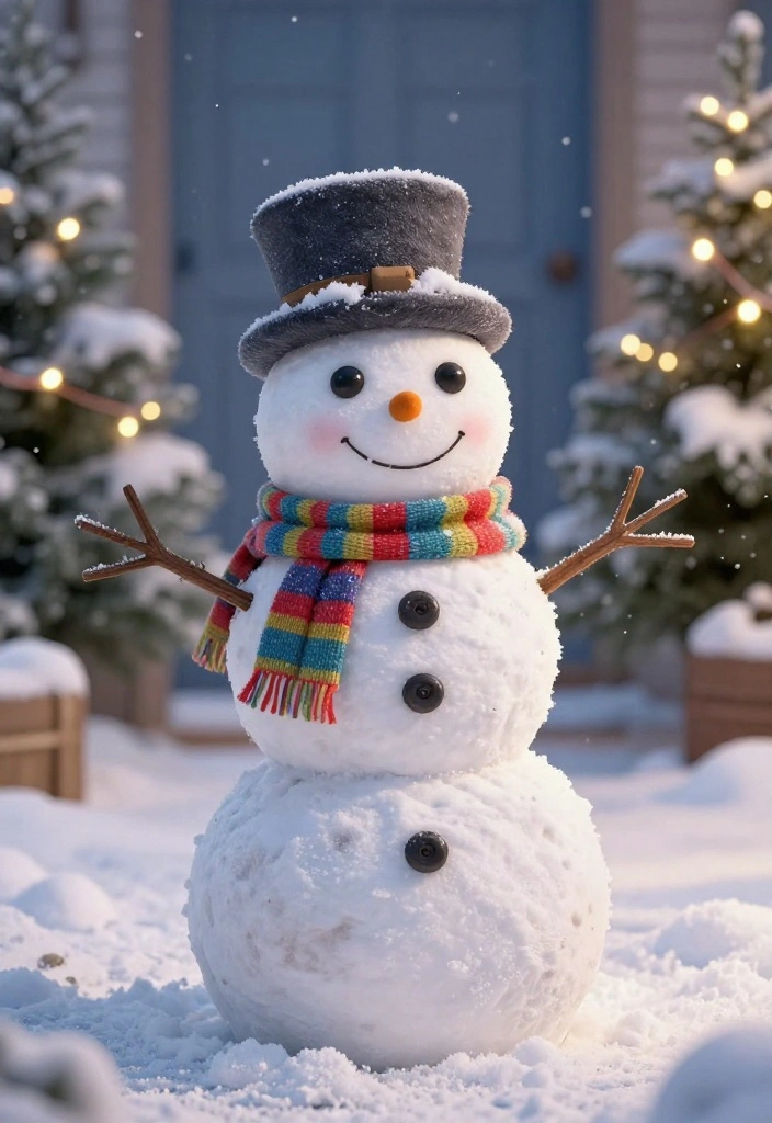 14 Front Porch Christmas Decor Ideas That Don't Blow Away in Wind - 9. Heavy-duty Snowmen and Holiday Figures 1