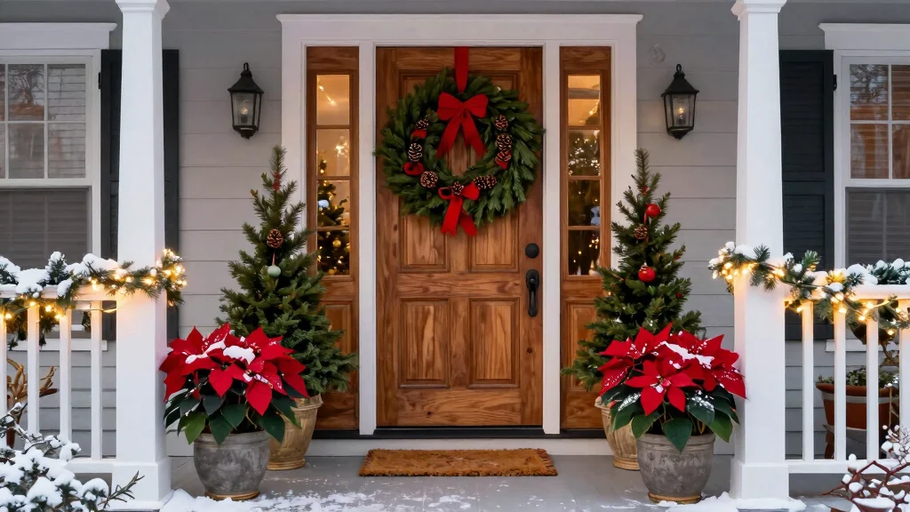 14 Front Porch Christmas Decor Ideas That Don't Blow Away in Wind