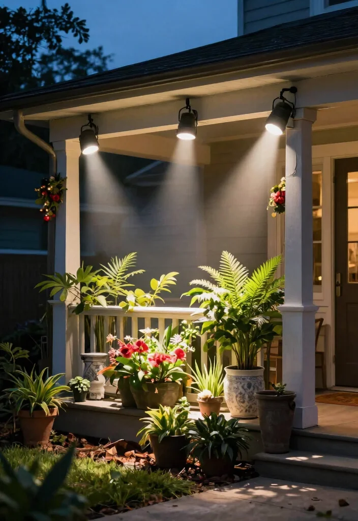 14 Front Porch Lights That Stay Bright Through Every Season - 14. Adjustable Outdoor Spotlights 1