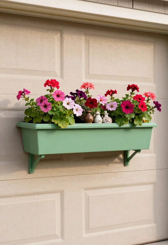 14 Garage Door Planter Ideas That Hide Cracks and Boost Curb Appeal - 10. Simple Window Boxes 1