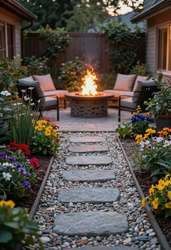 14 Gravel Fire Pit Ideas That Contain Sparks and Cleanup Easily - 10. Fire Pit with Gravel Walkway 1