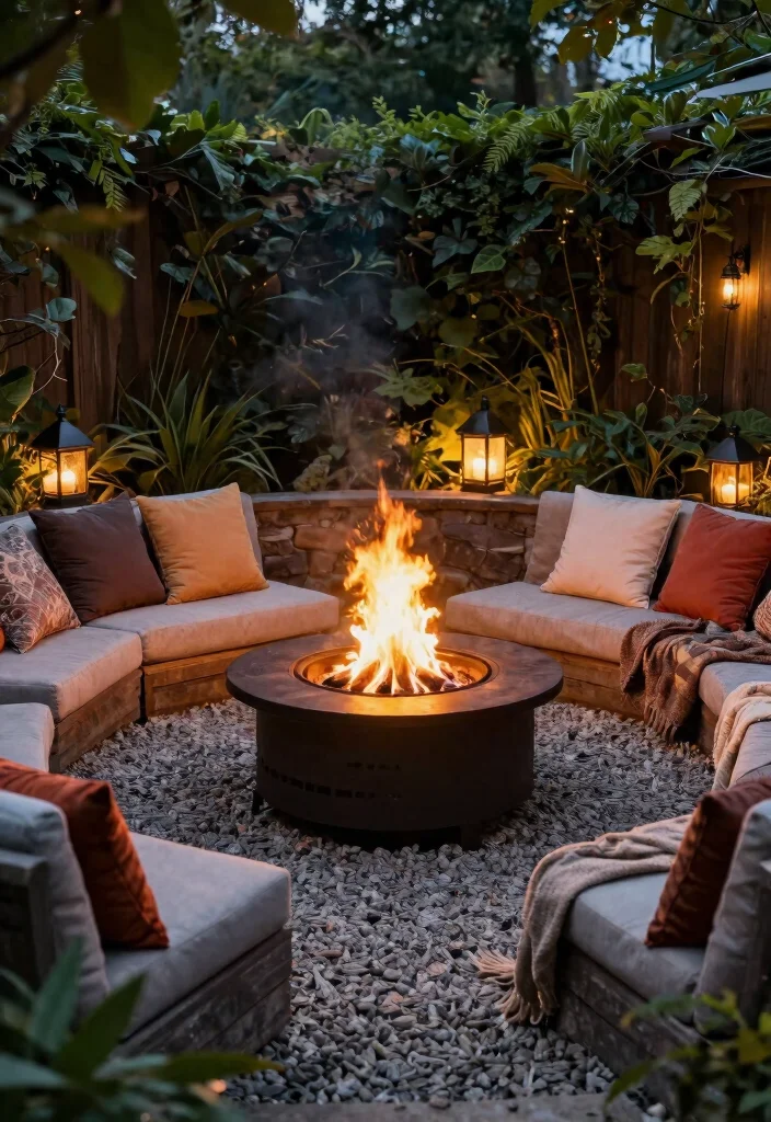 14 Gravel Fire Pit Ideas That Contain Sparks and Cleanup Easily - 11. Cozy Fire Pit with Gravel Surround 1