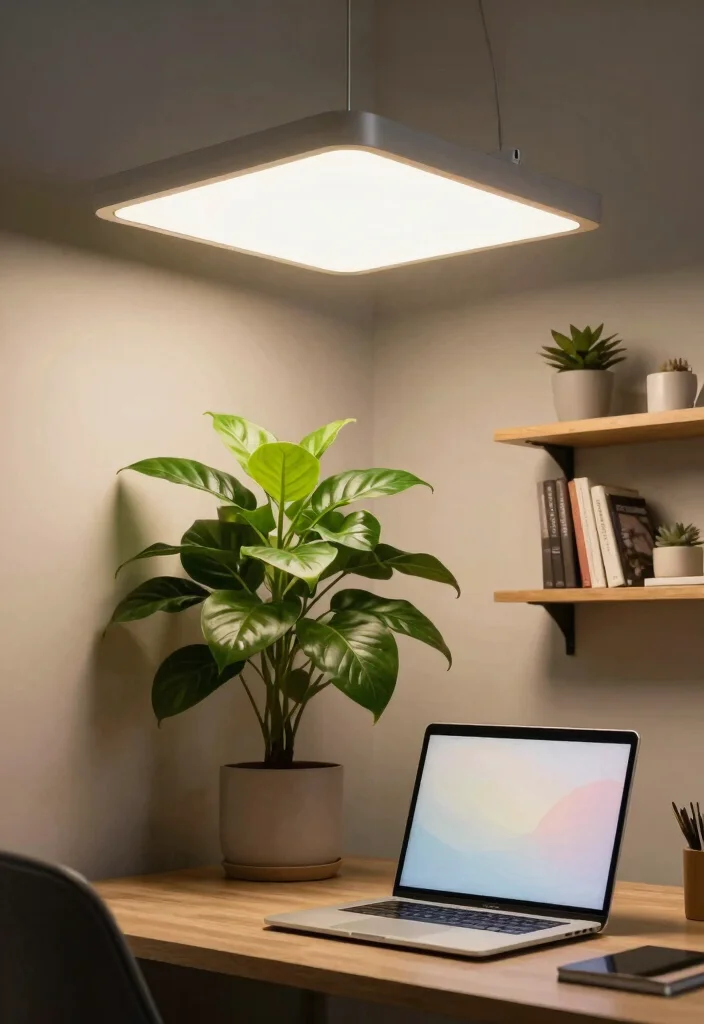 14 Office Ceiling Light Ideas That Don't Create Screen Glare - 1. LED Grow Lights for Enhanced Plant Growth 1