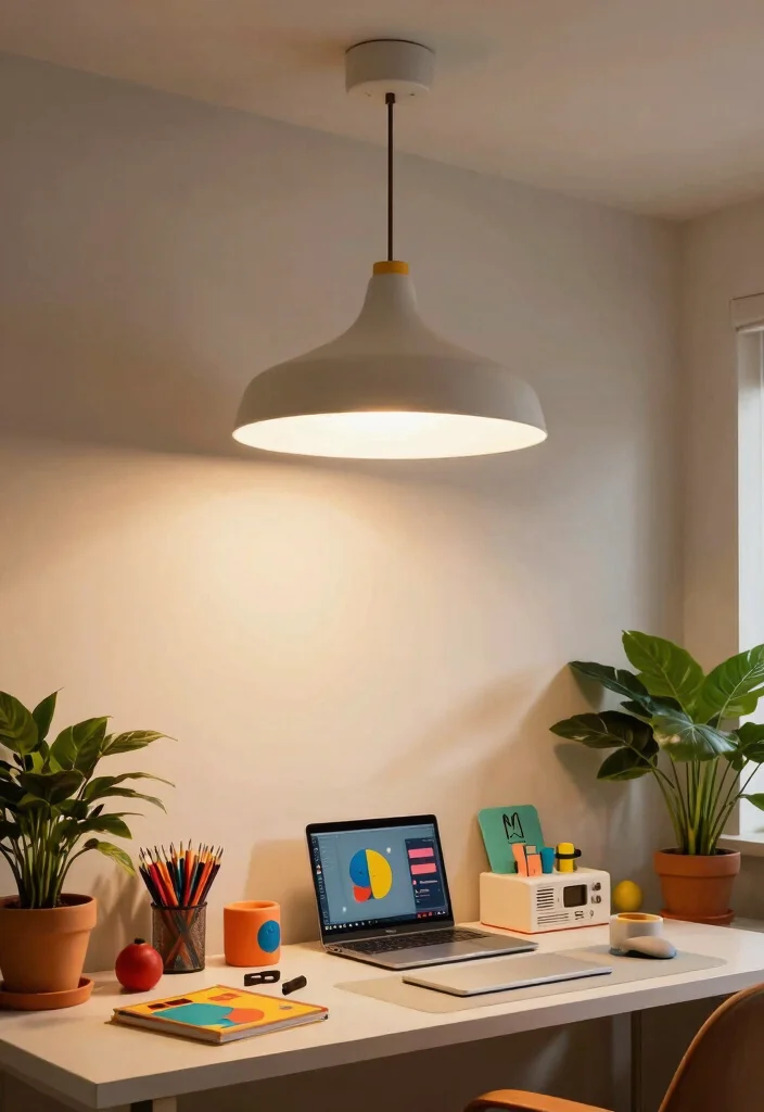 14 Office Ceiling Light Ideas That Don't Create Screen Glare - 12. Artistic Light Fixtures 1