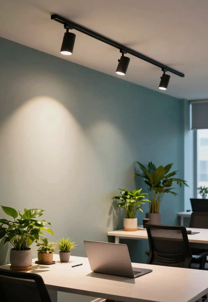 14 Office Ceiling Light Ideas That Don't Create Screen Glare - 6. Flexible Track Lighting 1