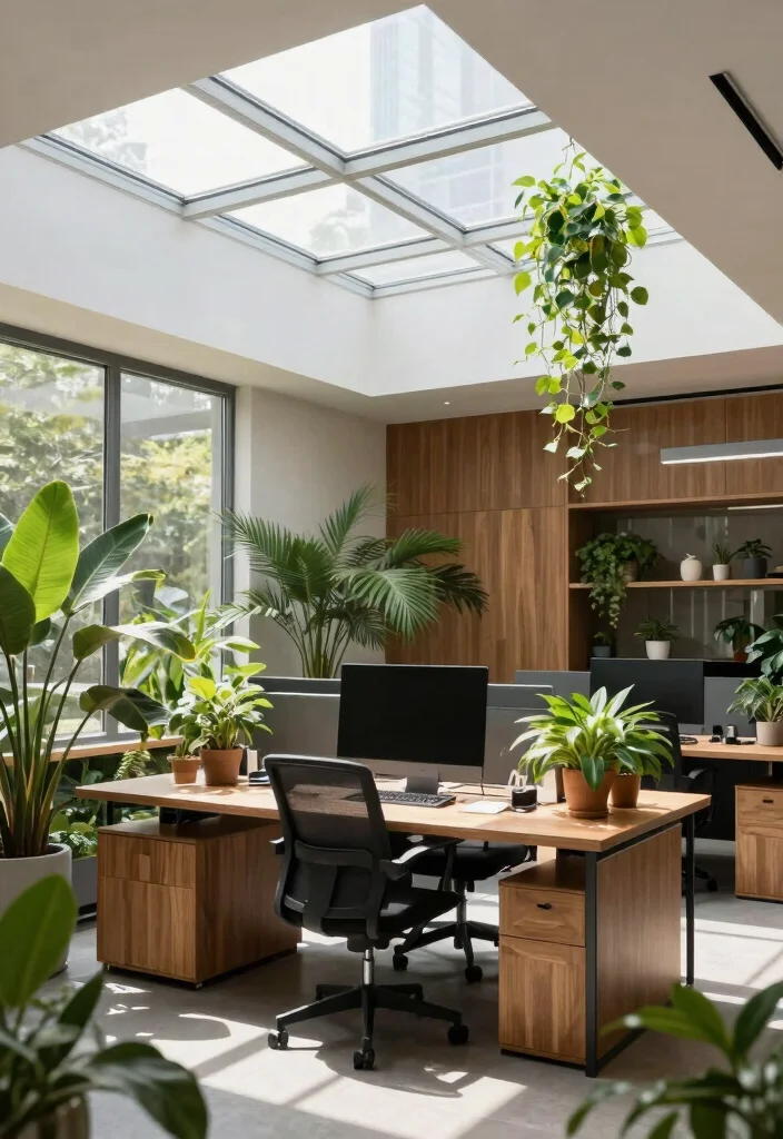 14 Office Ceiling Light Ideas That Don't Create Screen Glare - 7. Skylights for Natural Illumination 1