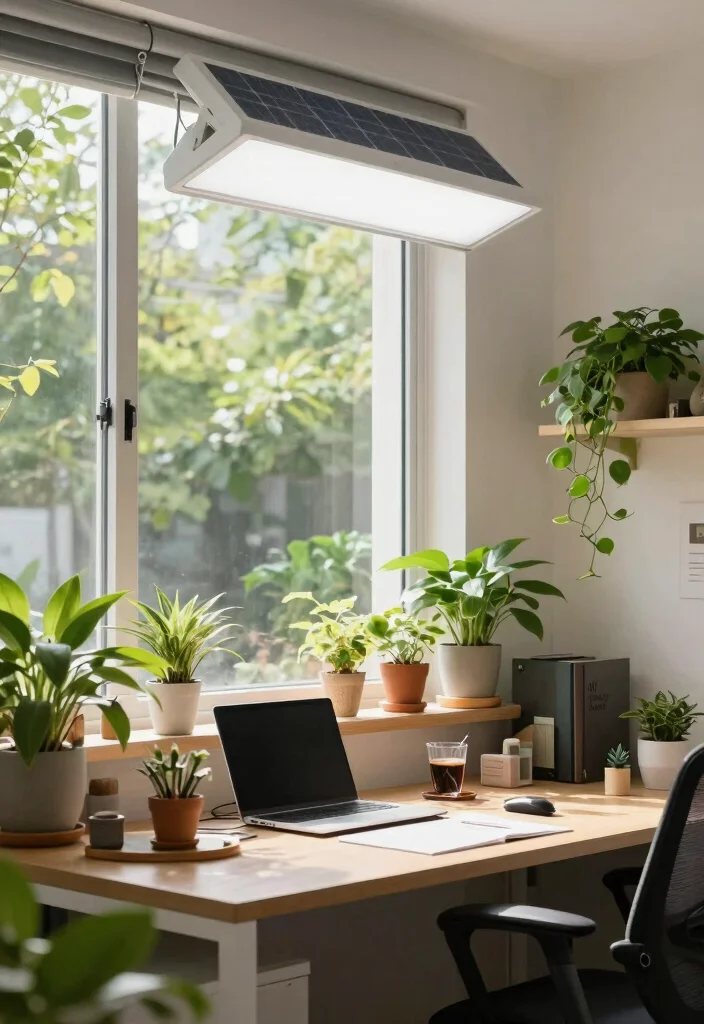 14 Office Ceiling Light Ideas That Don't Create Screen Glare - 8. Eco-Friendly Solar Lights 1