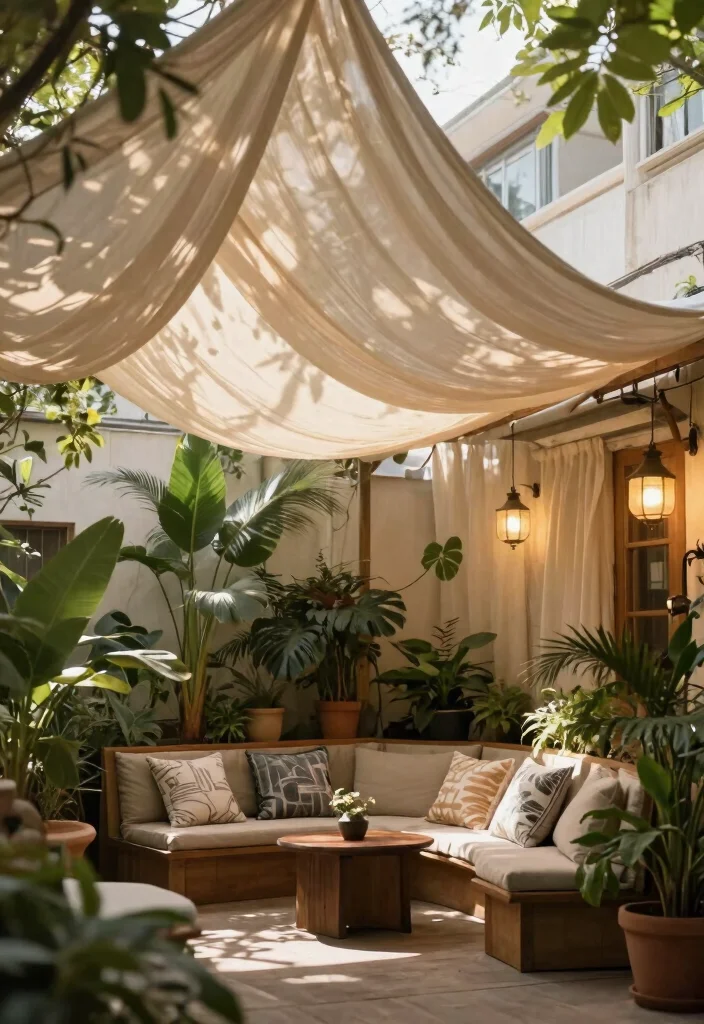 14 Patio Fence Ideas for Privacy Without Blocking All Light - 11. Overhead Canopies 1