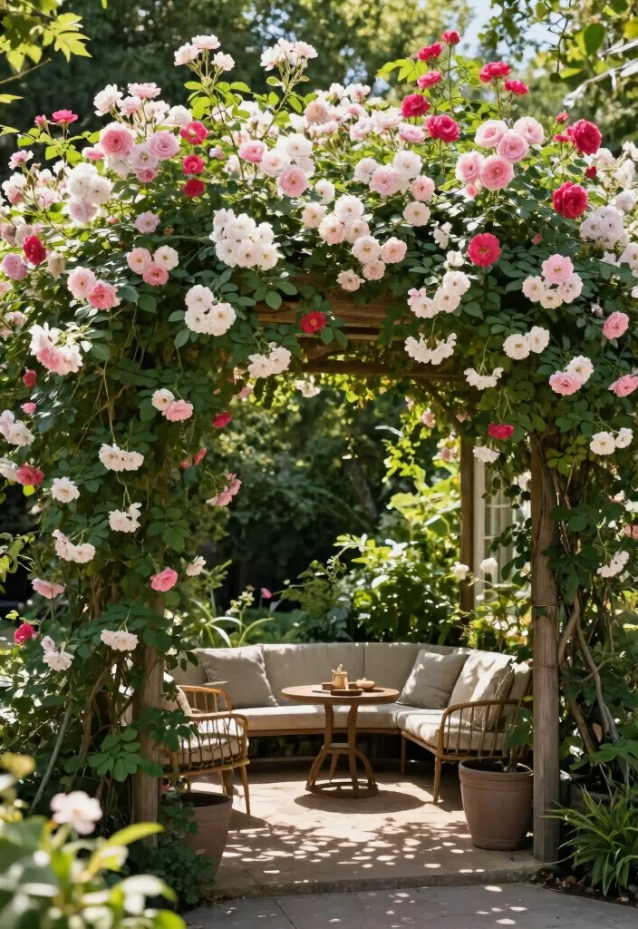 14 Patio Fence Ideas for Privacy Without Blocking All Light - 12. Trellis with Climbing Roses 1