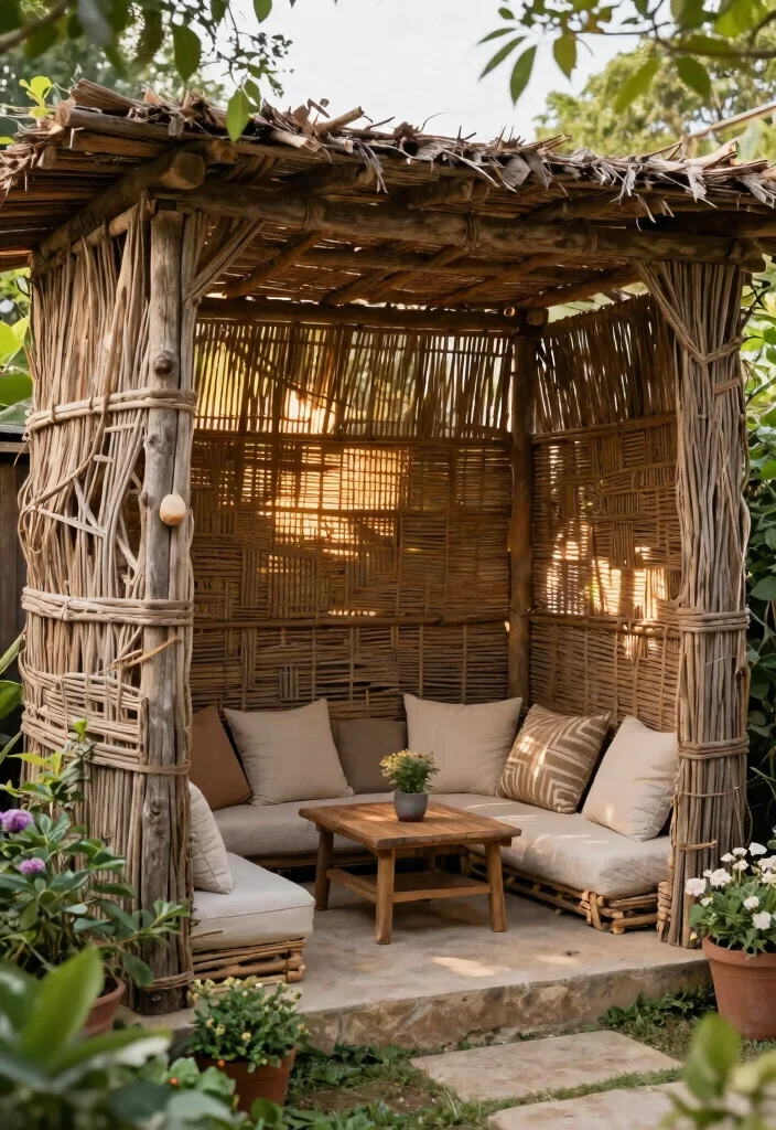 14 Patio Fence Ideas for Privacy Without Blocking All Light - 13. Rustic Woven Fences 1
