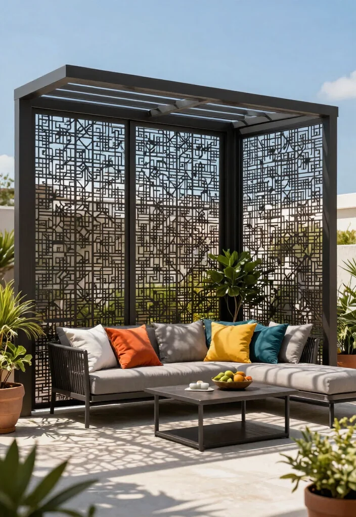 14 Patio Fence Ideas for Privacy Without Blocking All Light - 5. Metal Privacy Screens 1