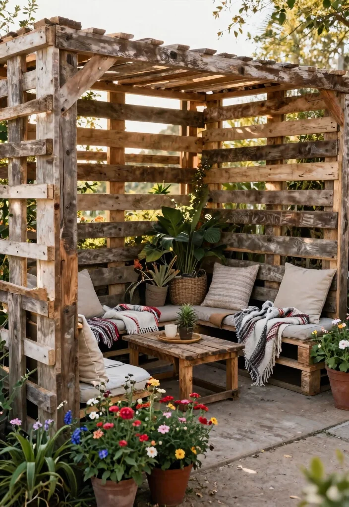 14 Patio Fence Ideas for Privacy Without Blocking All Light - 8. Pallet Fencing 1