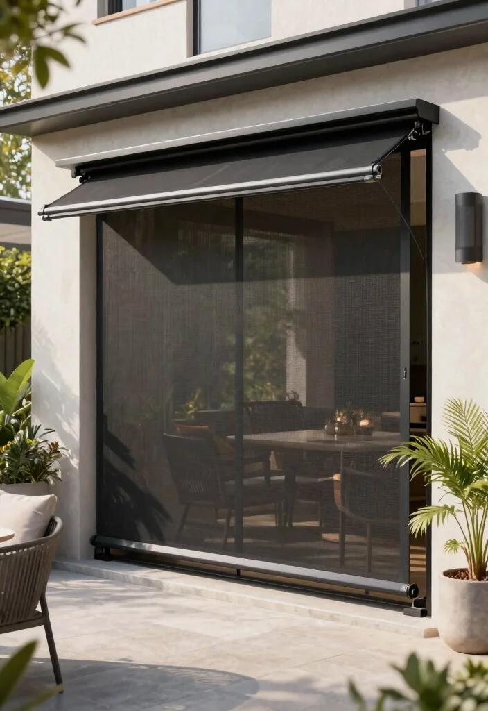 14 Patio Fence Ideas for Privacy Without Blocking All Light - 9. Retractable Screens 1