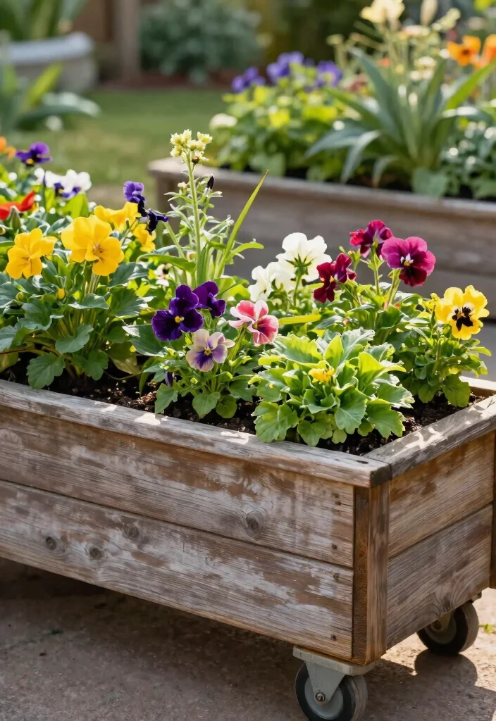 14 Planter Box Garden Ideas That Grow More in Small Yards - 5. Raised Planter Beds on Wheels 1