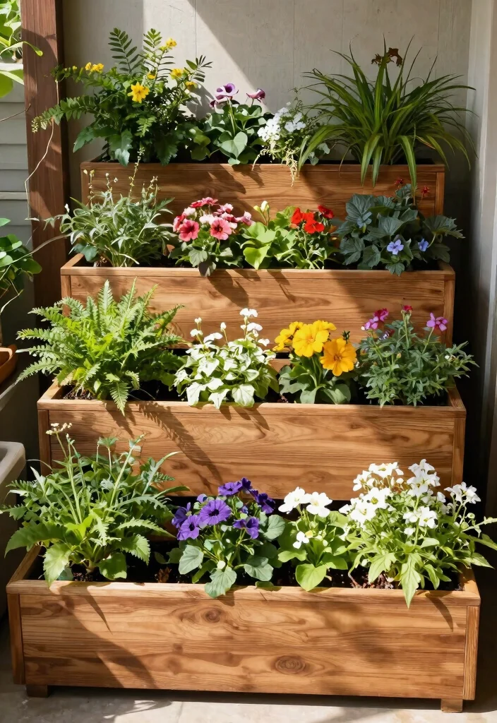 14 Planter Box Garden Ideas That Grow More in Small Yards - 6. Tiered Planter Boxes 1