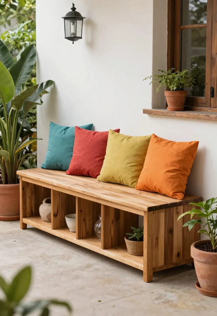 14 Wood Patio Furniture Concepts That Don't Warp or Crack - 11. Wooden Storage Bench 1