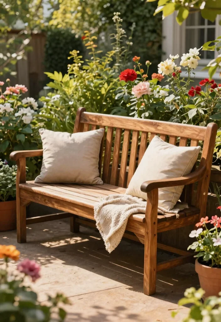 14 Wood Patio Furniture Concepts That Don't Warp or Crack - 13. Wooden Garden Bench 1