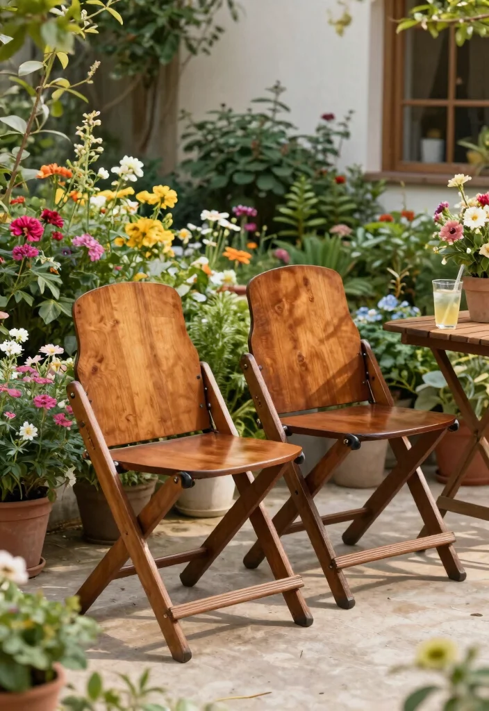 14 Wood Patio Furniture Concepts That Don't Warp or Crack - 2. Foldable Wooden Chairs 1