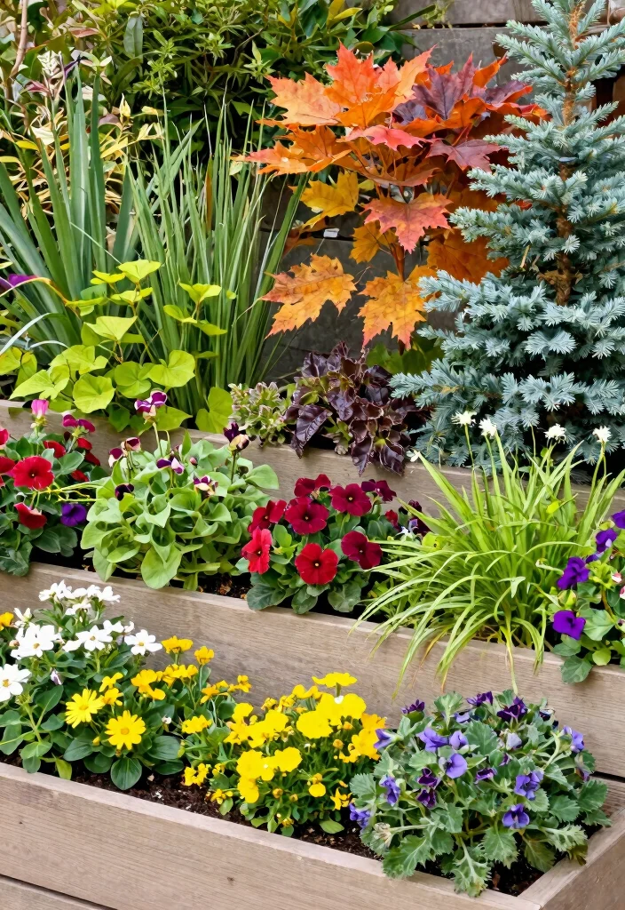14 Wood Planter Box Ideas That Hide Ugly Foundation Walls - 14. Seasonal Planter Ideas 1