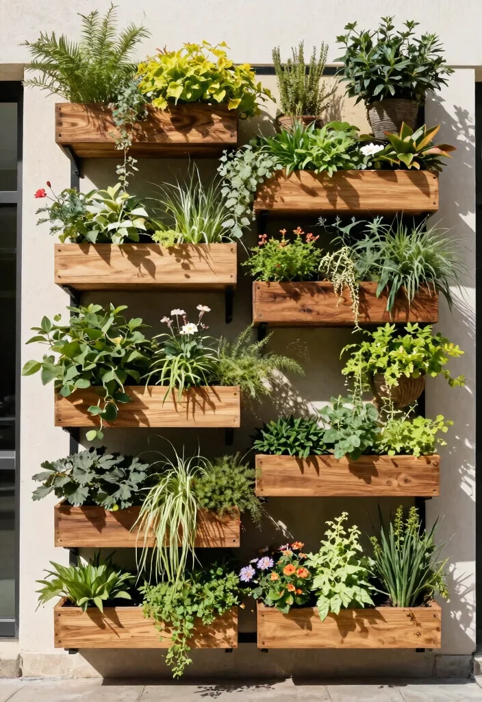 14 Wood Planter Box Ideas That Hide Ugly Foundation Walls - 3. Vertical Garden Solutions 1