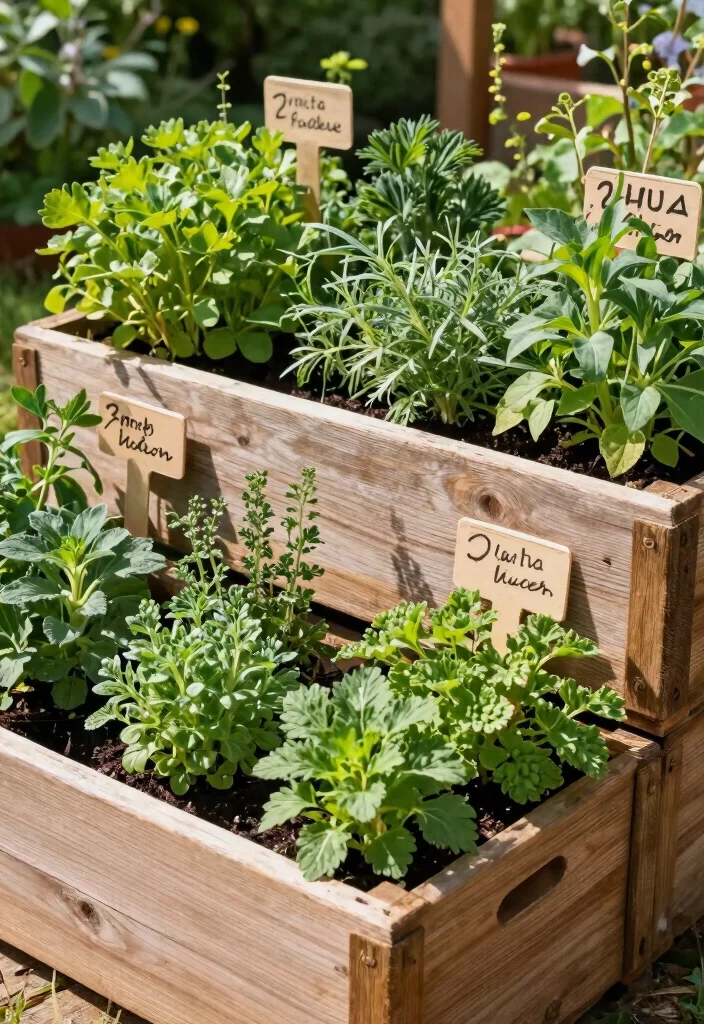 14 Wood Planter Box Ideas That Hide Ugly Foundation Walls - 6. Boxed Herb Gardens 1