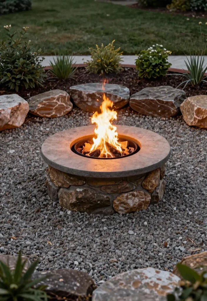 15 Backyard Corner Fire Pit Ideas That Make Dead Space Useful - 12. Fire Pit Surrounded by Gravel 1