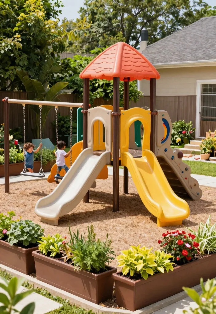 15 Backyard Jungle Gym Ideas That Grow With Kids and Fit Tight Yards - 11. Compact Multi-Use Play System 1