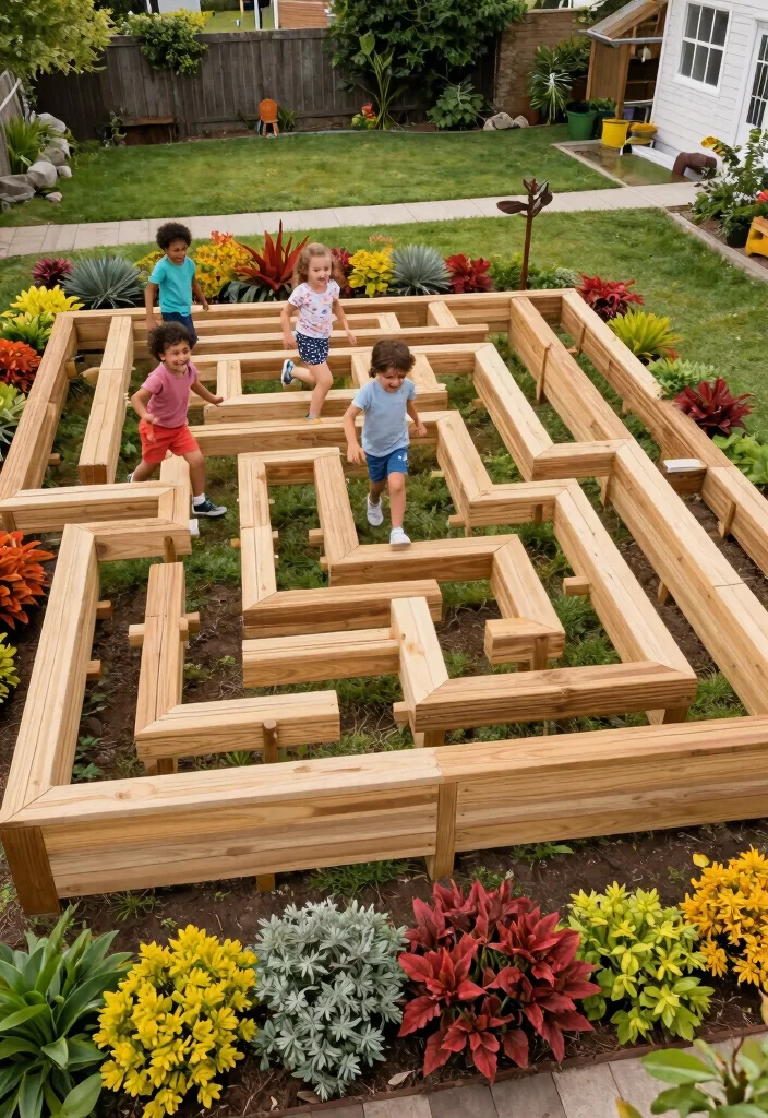 15 Backyard Jungle Gym Ideas That Grow With Kids and Fit Tight Yards - 14. Customized Play Maze 1